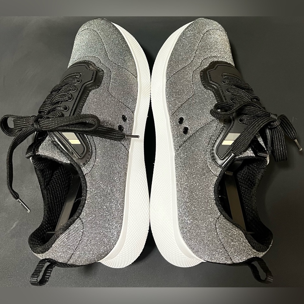 Prada Nylon Gray Glitter Effect Sneaker | 3E6321 | SIZE 39.5 US 9 - Picture 7 of 13
